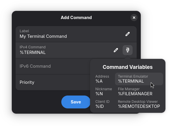 Add Command Dialog